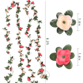 Miniatyrbillede 2 af 5: 4 stk (Rose) Girland Kunstige Rose Vines Falsk Silkeblomst Roser