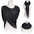 Miniatyrbillede 4 af 5: Dame Square Shawl Foulard Sjal i Bomuld til Efterår/Vinter