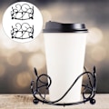 Miniatyrbillede 3 af 3: 2 stk. smedejerns-coasterholder Premium coasterholder Kreativ coasterholder Sort
