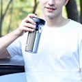 Pikkukuva 5 / 5: 1 musta vesilasi kaksinkertaisella oljella 600 ml, vesipullo