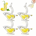 Miniatyrbillede 1 af 5: Individuel citronpresser Deluxe Design, manuel citronpresser citruspresser håndpresset akrylbeholder transparent serveringsbeholder (4 stk. hvid)