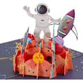 Miniatyrbillede 1 af 5: 1 Styk 3D Rum Astronaut Pop Up Fødselsdagskort til Børn Drenge