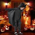 Miniatyrbilde 5 av 5: Barnedrakt for Halloween - Flaggermuskostyme for gutter og jenter, hettegenser med vinger for Halloween-triks eller godteri, passer