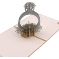 Miniatyrbillede 4 af 5: 1 stk. Diamantring 3D Pop Up Hilsenskort Bryllupskort med