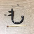 Miniatyrbillede 2 af 5: 10 stk Sorte Enkelt Kroge Væghængte Sorte Frakkekroge Udstyret