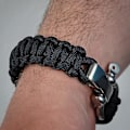 Miniatyrbilde 5 av 5: Paracord Overlevelsesarmbånd Menn Rustfritt Stål Flettet Utendørs