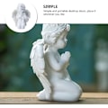 Miniatyrbillede 4 af 5: 1 lille engelstatue knælende engel harpiks have skulptur