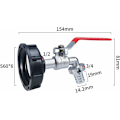 Miniatyrbillede 4 af 5: 2 IBC Tank Adapters med 1/2\" gevind, hane til 1000L tank, regnvandsopsamlingshane, haneudløb, ventilforbindelse til haveslange