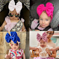 Pikkukuva 3 / 5: 5 kpl vauvan turban-setti (vaaleanpunainen, vaaleanpunainen, violetti, keltainen, punainen) syntymähattu