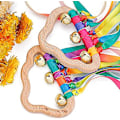 Pikkukuva 4 / 5: 2 KPL Sensory Anneau En Bois Bb Jouets - Bbs Arc-En-Ruban Hochet Jouet ducatif Toddler Jouer Jouet Avec Des Cloches