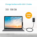 Miniatyrbilde 4 av 5: Nylonflettet Surface Connect til USB-C ladekabel Pd 15v for