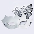 Miniatyrbillede 3 af 5: Metal smijern butterfly maske med rhinestones (sort) til