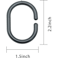 Miniatyrbillede 2 af 5: 12 Pak Plast Glide-Showergardineringe Sorte
