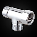 Miniatyrbillede 1 af 5: G1/2\" Messing 3-vejs omskifter - Universal bruse-T-adapter - Brusehoved omskifter til håndholdt bidet og sprøjte - Chr