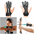 Miniatyrbild 1 av 5: 1 st Archeryhandskar för utomhusbruk Skytte Jakt Läder Tre Finger Protector Bågskytte Skyddsutrustning Tillbehör S