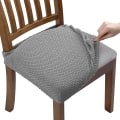 Miniatyrbilde 1 av 5: 4 stk., (lys grå) Jacquard-preget stretch-setetrekk for stol