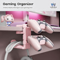 Miniatyrbild 2 av 5: 3-i-1 PC-spelheadset & Controllerhållare - Hörlursställ med justerbar klämma & 2 Controllerhållare & Rotationsarm & Kabel