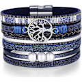 Miniatyrbillede 1 af 5: Inspirerende Livets Træ Læderarmbånd til Kvinder, Fødselsdag M