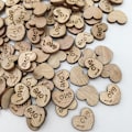 Miniatyrbillede 3 af 5: 100 Mini Enkle Træ Hjerteformede Skårne ​​Kærlighedsmønstre Kunst