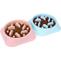 Miniatyrbillede 1 af 5: 2 stk. (Blå/Pink) Langsom Foder Skål til Hunde, Langsom og