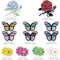 Miniatyrbillede 3 af 5: 16 Styk Blomst Broderi Stryge-på Lap, Butterfly Broderi