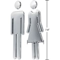 Pikkukuva 2 / 5: Kylpyhuoneen kyltti miehille ja naisille, liimapintainen akryyli, 7,8\"
