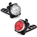 Pikkukuva 3 / 5: LED-polkupyörän valo, ladattava polkupyörän valo edessä ja takana 4 kirkkaustilaa USB-valaistus iskunkestävä vedenpitävä, MTB-maastopyöräilyyn pyöräilijälle lastenvaunut