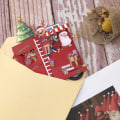 Miniatyrbilde 4 av 5: 1 stk 3D Pop Up Julekort Snømann Juletre Julenissen i Bil