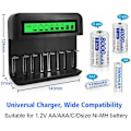 Miniatyrbilde 3 av 5: 8 spor hurtig LED universal batterilader, batterilader for