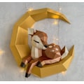 Pikkukuva 1 / 4: 1 kpl Peura ja Kuu Paperiveistos 3D Paperimalli Paperi