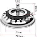 Miniatyrbillede 2 af 5: Vaskestøpper Hul Si, 2 stk 80mm Rustfrit Stål Beskytter