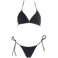 Miniatyrbild 3 av 5: Pärlor bikini baddräkt (svart, m byst 80 - 88cm) Kvinna Bikini
