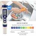 Miniatyrbillede 3 af 5: 5 i 1 vandtester, multifunktionel vandkvalitetstester, digital Tds/ec/salinitet/ph/temperatur til drikkevand, pool, akvarium, fiskebeholder
