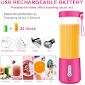 Miniatyrbild 2 av 5: Bärbar Blender, 15.2Oz USB Laddningsbar Blender för Shakes och Smoothies med 6 Blads Juicerkopp, BPA-Fri Plast