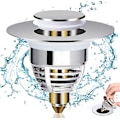 Miniatyrbild 1 av 5: Universal Avloppsplugg, (Avloppsöppning 32-42mm) Pop-Up Avloppspropp