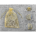 Miniatyrbillede 3 af 5: Bryllupsgaver Små Gaveposer, 100 stk 3,9 tommer x 4,7 tommer (10x12cm) Guld Organzaposer til Festgaveposer Små Virksomhed Candyposer Meshpose