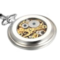 Miniatyrbild 2 av 4: Klassisk Steampunk Fickur för Män Guld Skelett Handvev