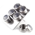 Miniatyrbillede 1 af 5: 6 stk. 100ml Magnetisk Krydderiboks Rustfrit Stål Krydderiboks Salt