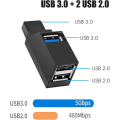 Pikkukuva 4 / 5: 3 Port USB 3.0 Hub (2 USB 2.0 + USB 3.0), Mini - USB Moniportti