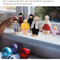 Pikkukuva 3 / 5: Perhehahmojen nukkefiguurit Miniatyyripuinen ihmishahmojen lelusetti Koristeellinen opetusväline nukkekotiin