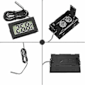 Miniatyrbillede 2 af 4: Mini digitalt LCD-termometer med temperaturføler til køleskab, fryser og akvarium - (4x sort)