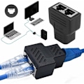 Miniatyrbillede 1 af 5: Rj45 Splitter Adapter 1 til 2 Port Hun til Hun Internet Exten