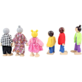 Pikkukuva 4 / 5: Puisia nukkekodin ihmisiä, 6 perheen hahmoa miniatyyrinukkekoti, W