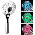Miniatyrbillede 1 af 4: LED Brushoved, 3 Farver Håndholdt LED Brushoved, Temperaturstyring, 3 Spraytilstande, Digitalt Temperaturdisplay, Nyd Brusebadet