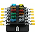 Miniatyrbillede 1 af 5: 12-vejs sikringsboks med LED - Inkluderer 10 sikringer og terminaler