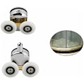 Miniatyrbillede 2 af 2: (23mm) Udskiftning Dobbelt Hjul Sæt af 4 Dobbelt Hjul Udskiftning Fikseringshjul Skydedør Hjul Rulle Dør Hjul Hjul Hjul til Brusekabine