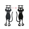 Miniatyrbillede 1 af 5: 2 bogmærker nysgerrig kat sort kat-formet 12cm plastik / nylon