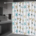 Miniatyrbillede 1 af 5: Anti-Muld Showerforhæng - Ekstra Lang Nautisk Blå Badeværelse