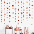 Pikkukuva 4 / 5: Rose Gold 18-vuotis syntymäpäiväkoristeet Numero 18 Ympyrä Pisteet Kimaltava Tähti Garland Streamer Metalli Riippuva Bunti