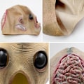 Miniatyrbillede 4 af 5: Halloween Kostumefest Udlænding Udlænding Latex Menneskehovedmaske